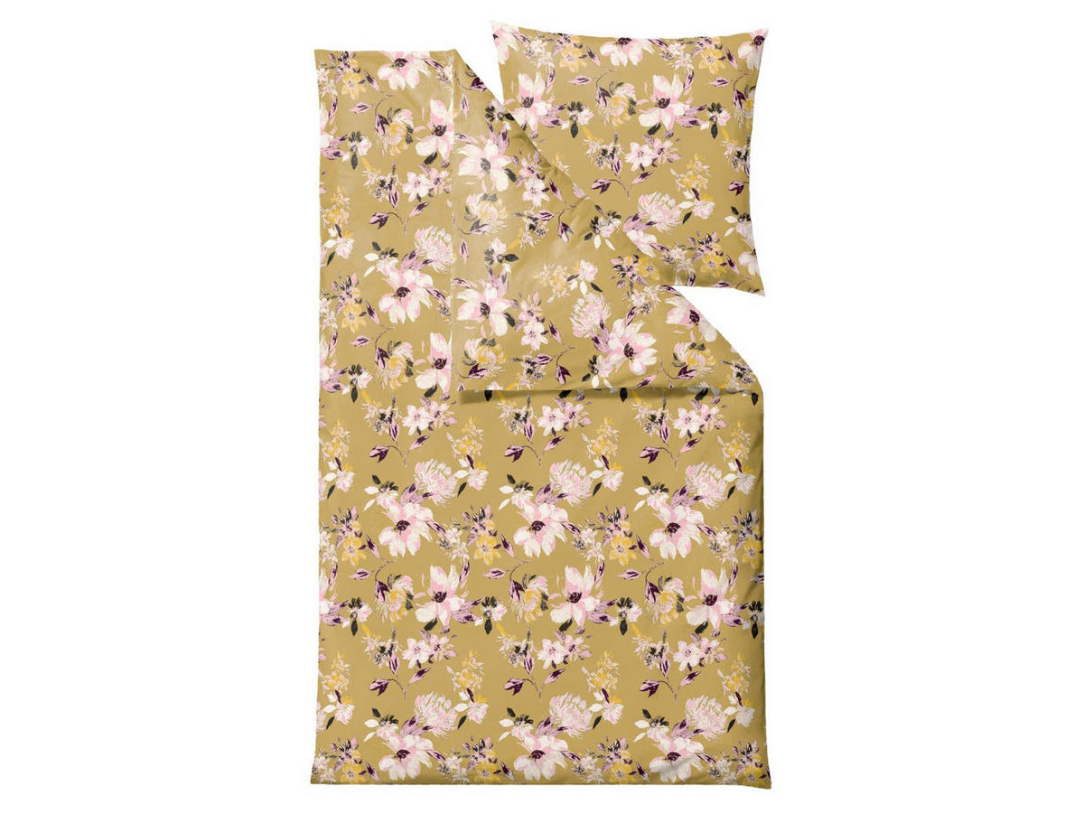 BETTWÄSCHE History Bloom gelb 135/200 cm Bio-Baumwolle - Goldfarben, Textil (135/200cm) - Södahl