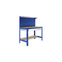 WERKBANK BUFFALO mit Werkzeugwand, Schubfach und Ablage | HxBxT 84x120x61cm | Traglast 600kg | Blau - Blau, Metall (121/144.5/61cm) - Sonstige