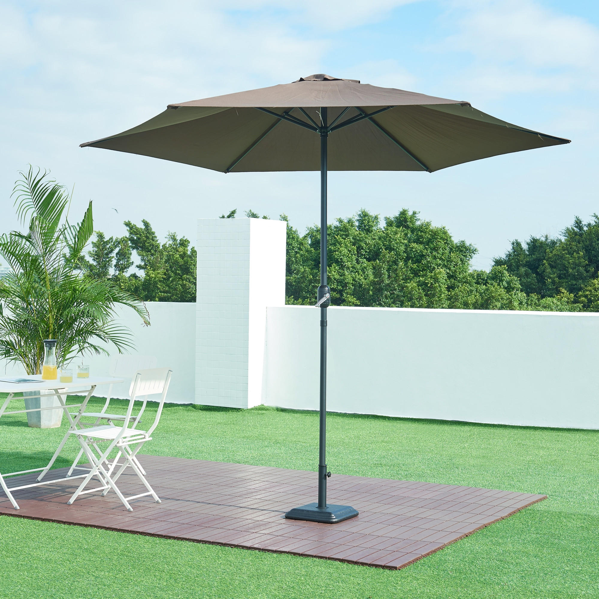 SONNENSCHIRMSTÄNDER Biccari - Schwarz, Stein (35/35cm) - casa.pro