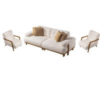 SITZGARNITUR Bully Wallnuss, Creme Stellvariante 2+1+1 - Creme, Textil (190/83/100cm) - Villa Möbel