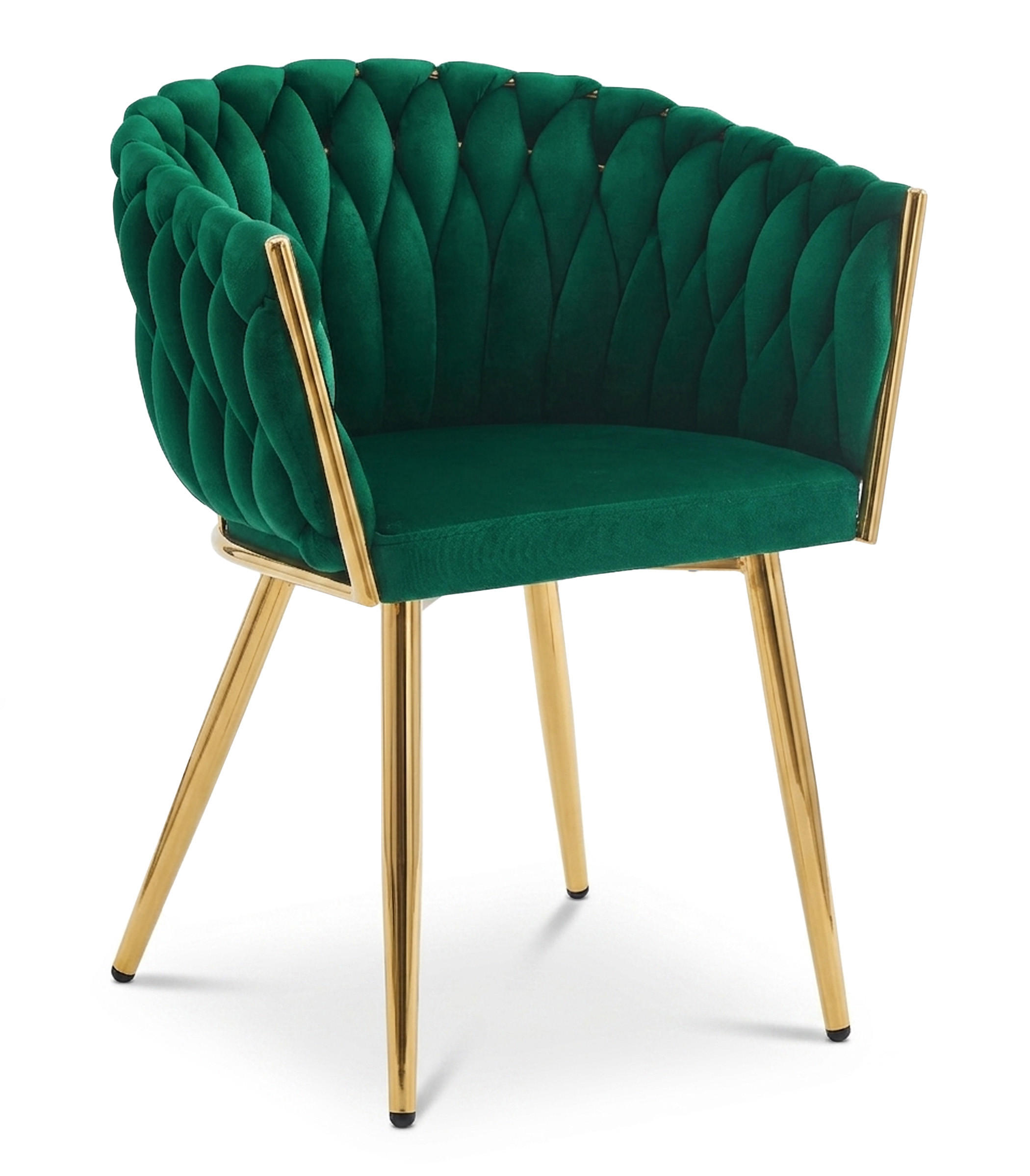 STUHL Grün 61x55 cm ORION Samt Beine Gold - Grün, Metall (61/55/55cm)