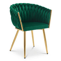 STUHL Grün 61x55 cm ORION Samt Beine Gold - Grün, Metall (61/55/55cm)