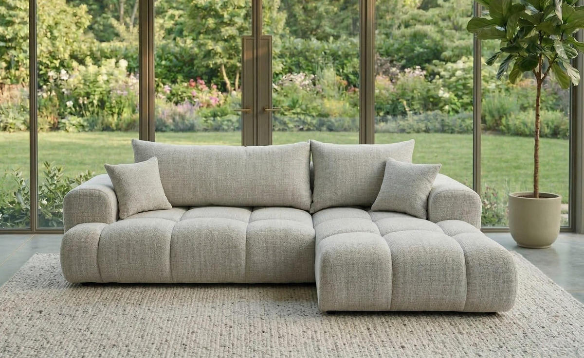 BIG-SOFA Vitton II Beige Rechts - Beige, Textil (260/85/200cm) - B&B Home