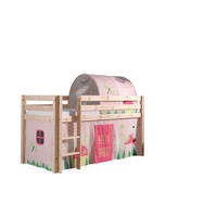 KINDERBETT Karolina 210x114x106 Massivholz Natur Textilset Spring 2 - Hellrosa/Kieferfarben, Holz (90/200cm) - 58aufmkessel