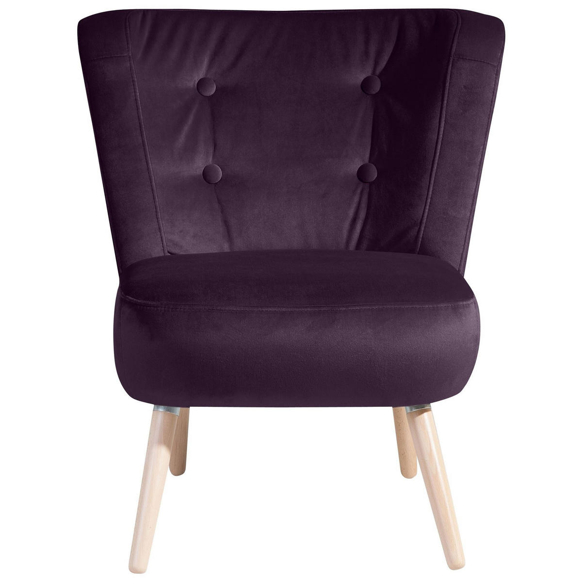 SESSEL Kassi Bezug Samtvelours Buche natur / purple - Lila, Kunststoff (69/80/68cm) - 58aufmkessel