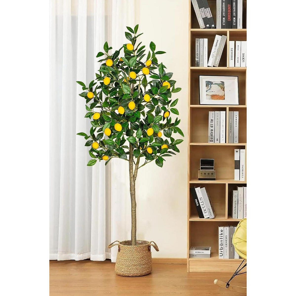 KUNSTPFLANZE Zitronenbaum 150 cm mit Topf - Multicolor, Kunststoff (11cm)