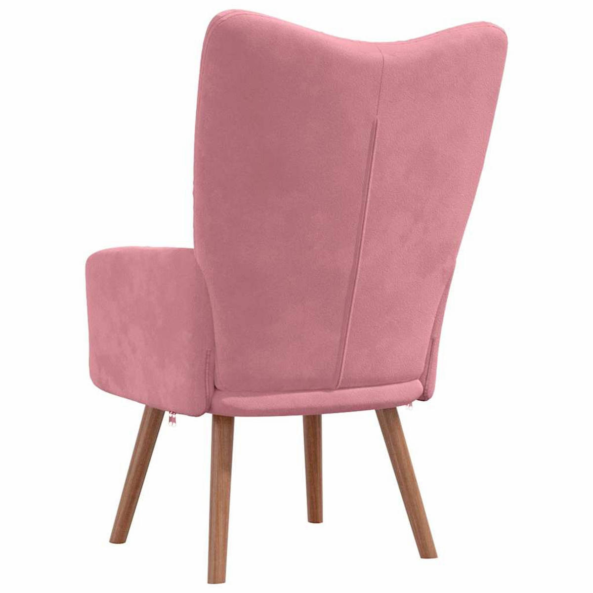 RELAXSESSEL Rosa Samt - Rosa, Naturmaterialien (69/95.5/61.5cm) - vidaXL