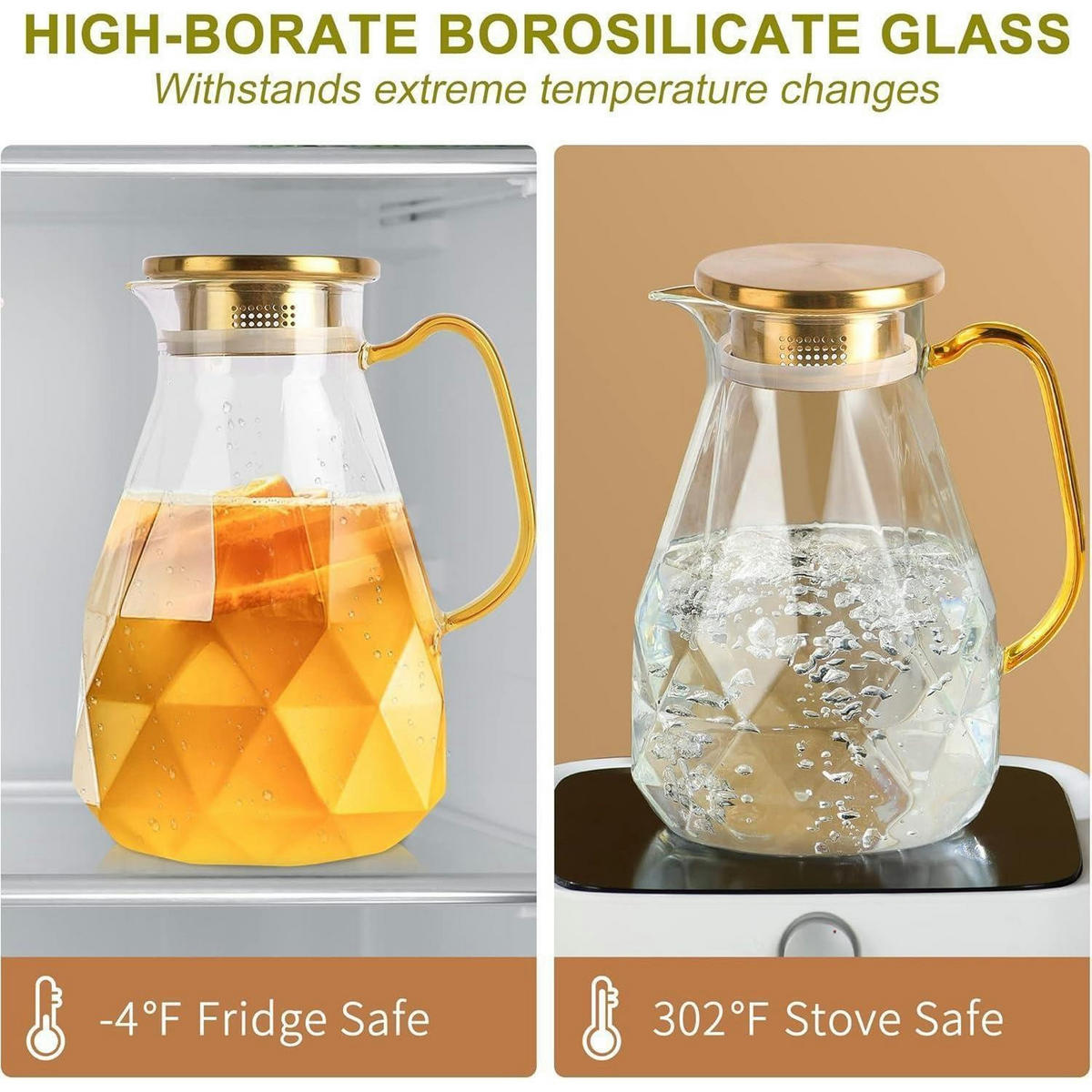 GLASKARAFFE mit Deckel 2.2 Liter - Transparent, Glas (15/15cm)