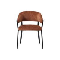 STUHL - 56 cm x 55 cm - stoff - terracotta Avrela - Terracotta, Textil/Metall (56/77/55cm) - Vente-Unique