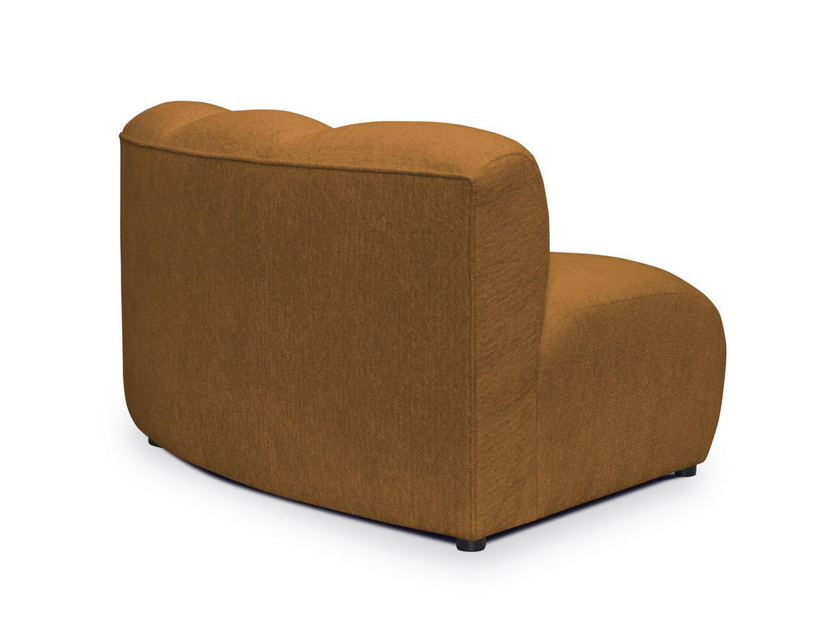 SOFAELEMENT Chenille Stoff Gelb - Currygelb/Schwarz, Holzwerkstoff/Kunststoff (147/70/89cm) - Makamii
