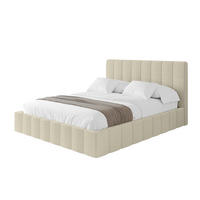 POLSTERBETT mit Bettkasten und Lattenrost, Boxbett ohne Matratze - FINO 120x200 Beige - Taupe, Holzwerkstoff/Textil (120/200cm) - ALTDECOR