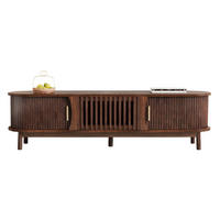 TV-LOWBOARD aus MDF 165x39,5x46 cm Braun mit Schiebetüren, Klapptür und 3 Staufächern - Braun, Holzwerkstoff (165/46/39.5cm) - Modfu