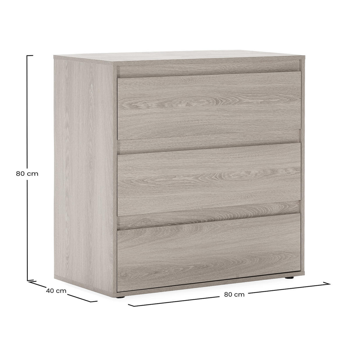 KOMMODE 80/80/40 Tori Eichenfarbe - Honigeiche, Holzwerkstoff (80/80/40cm) - VS Venta-stock