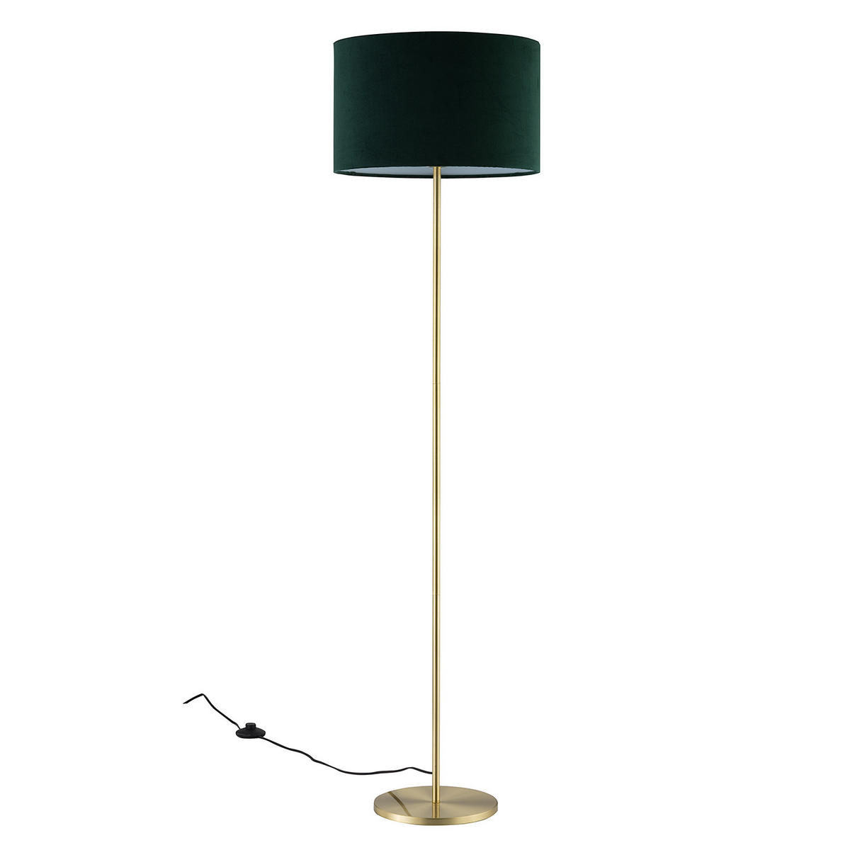 STEHLEUCHTE - Samt/Metall, 1-flammig - Grün, Metall (40/40/150cm) - home24