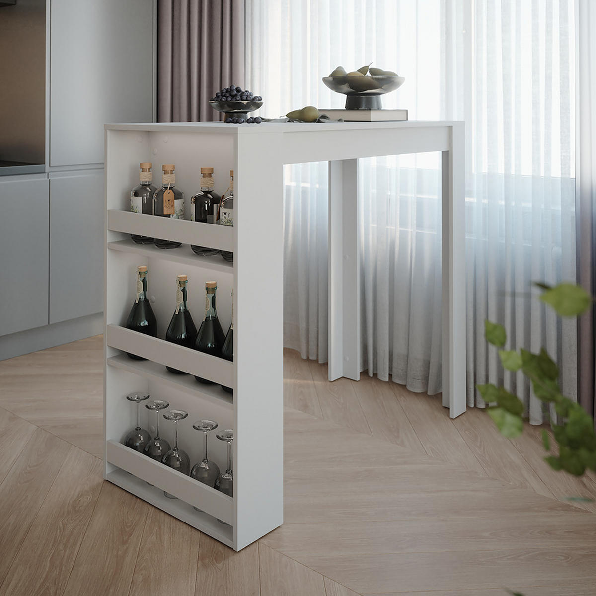 BARTISCH Repose Weiß 57 x 117 cm - Weiß, Holzwerkstoff (117/57/106cm) - Vicco