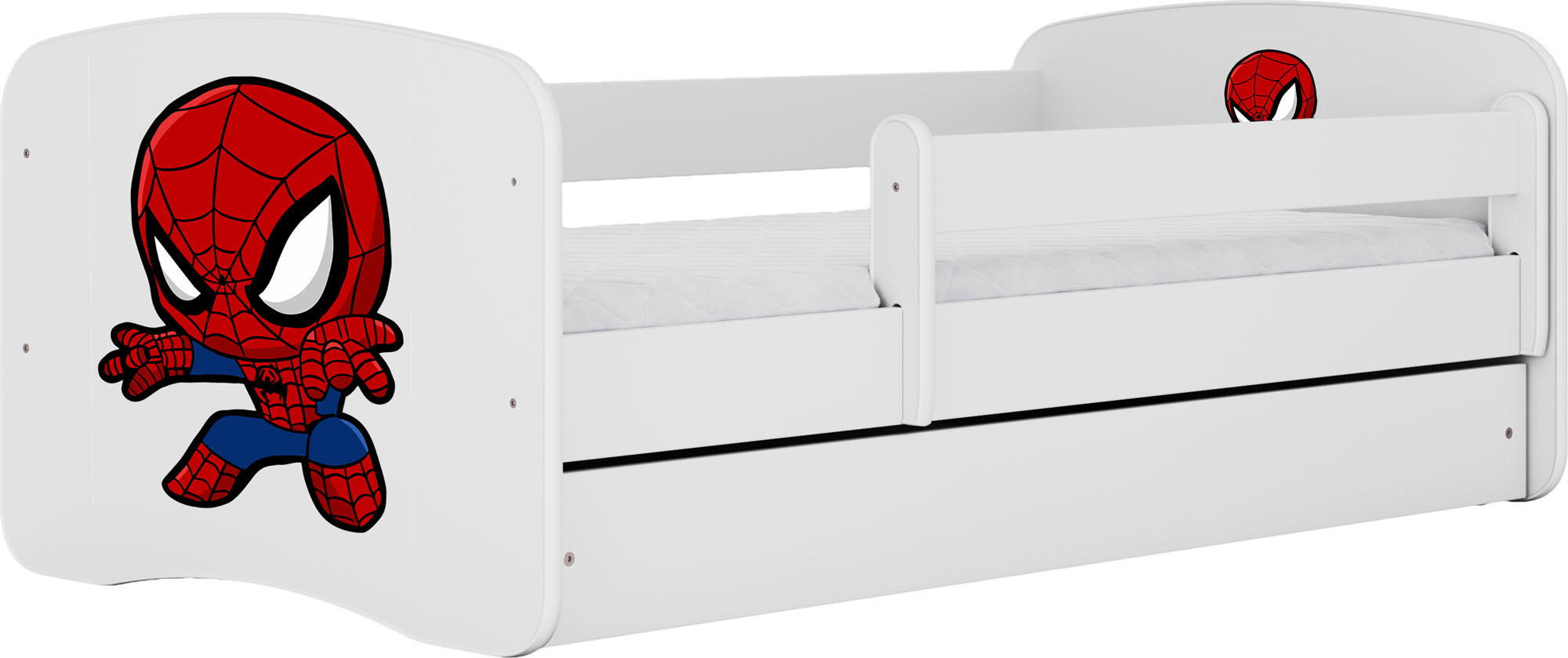 KINDERBETT Emily mit Schublade und Matratze, Weiß 80x180 cm - Weiß, Holzwerkstoff (180/80cm) - WFL GROUP