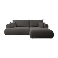 ECKSOFA Ovo Dunkelgrau Boucle - Dunkelgrau/Schwarz, Kunststoff/Textil (260/165cm) - Selsey