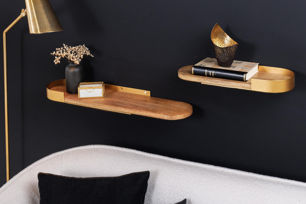 WANDREGAL PURE NATURE Mango Gold 60 cm - Naturfarben, Holz (60/4/14cm) - riess-ambiente