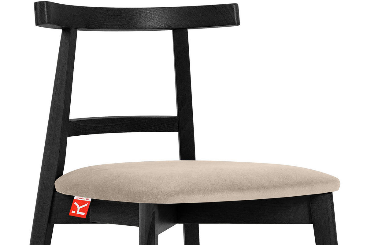 ESSTISCHSTÜHLE LILIO 2 St Vintage, Creme / schwarz - Creme/Schwarz, Holz/Textil (47/76/45cm) - KONSIMO®