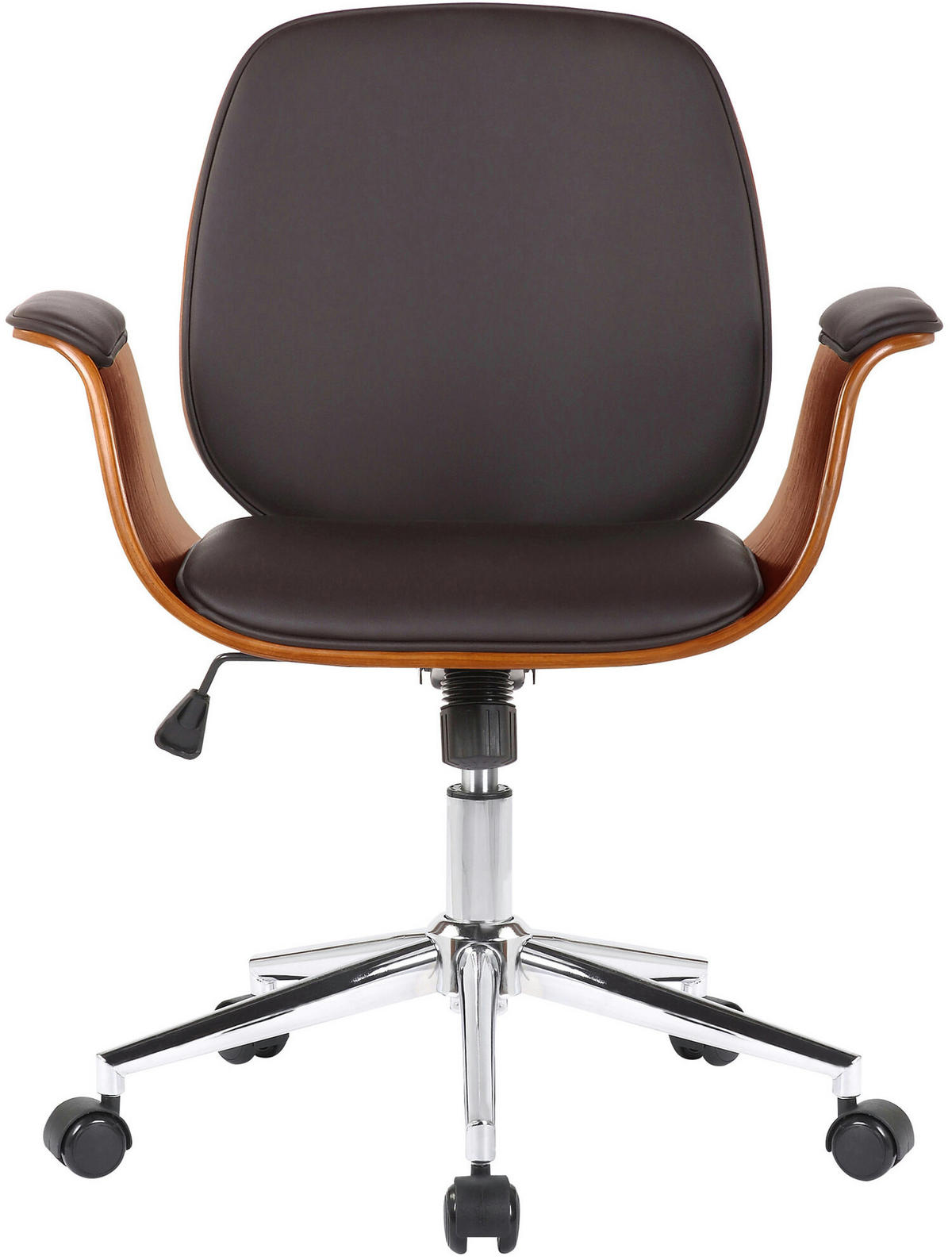 BÜROSTUHL Keegan, Kunstleder Walnuss/Braun - Braun, Textil/Metall (69/90/62cm) - TPFLiving