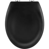 WC SITZ mit Absenkautomatik, Antibakteriell, Matt-schwarz - Schwarz, Kunststoff (37/2.5/45cm) - Woltu