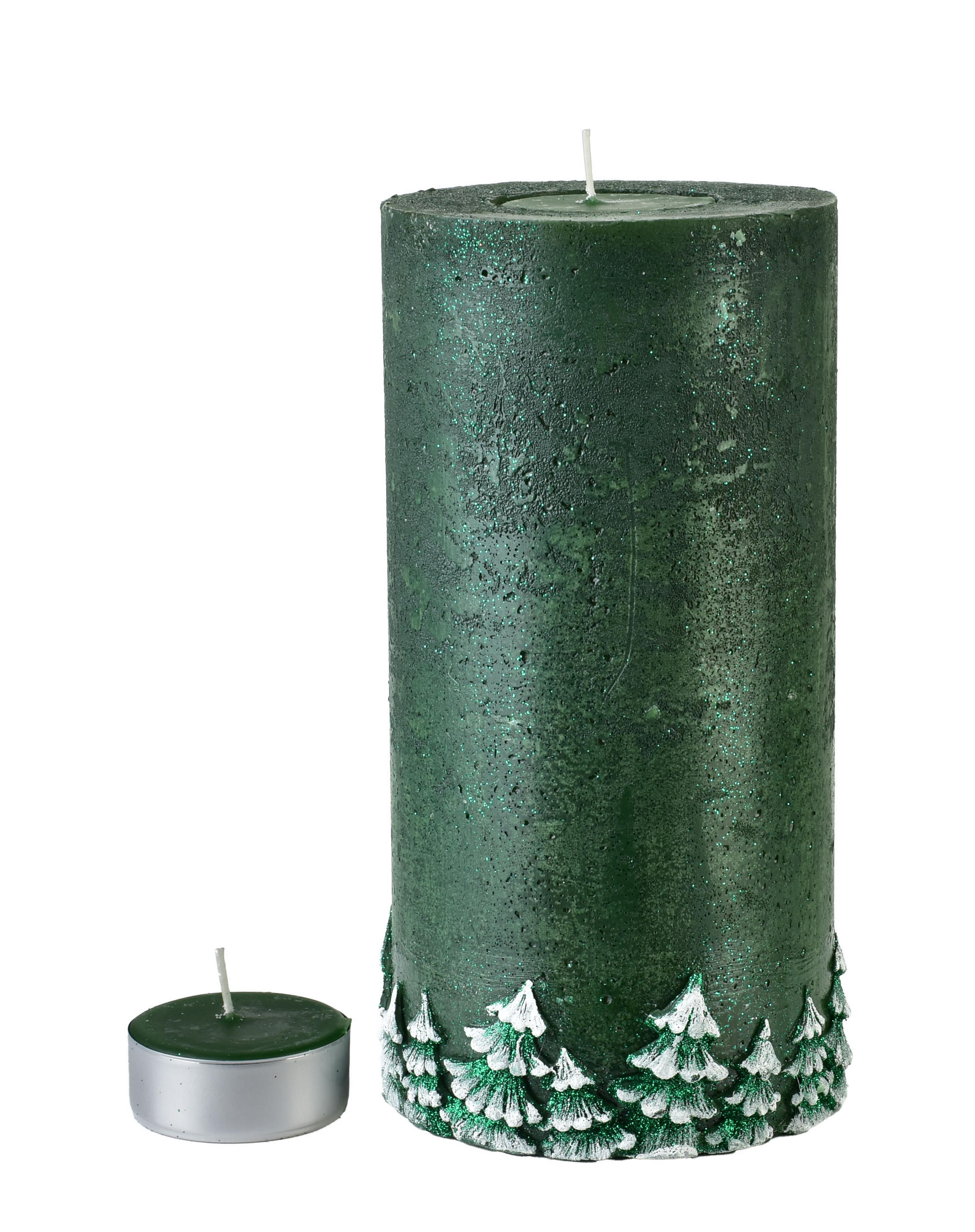 TEELICHTHALTER Las Grün 24/12/24 cm Naturmaterial - Grün, Naturmaterialien (24cm) - Mondex