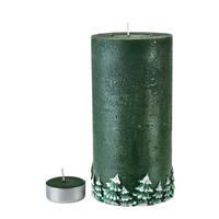 TEELICHTHALTER Las Grün 24/12/24 cm Naturmaterial - Grün, Naturmaterialien (24cm) - Mondex