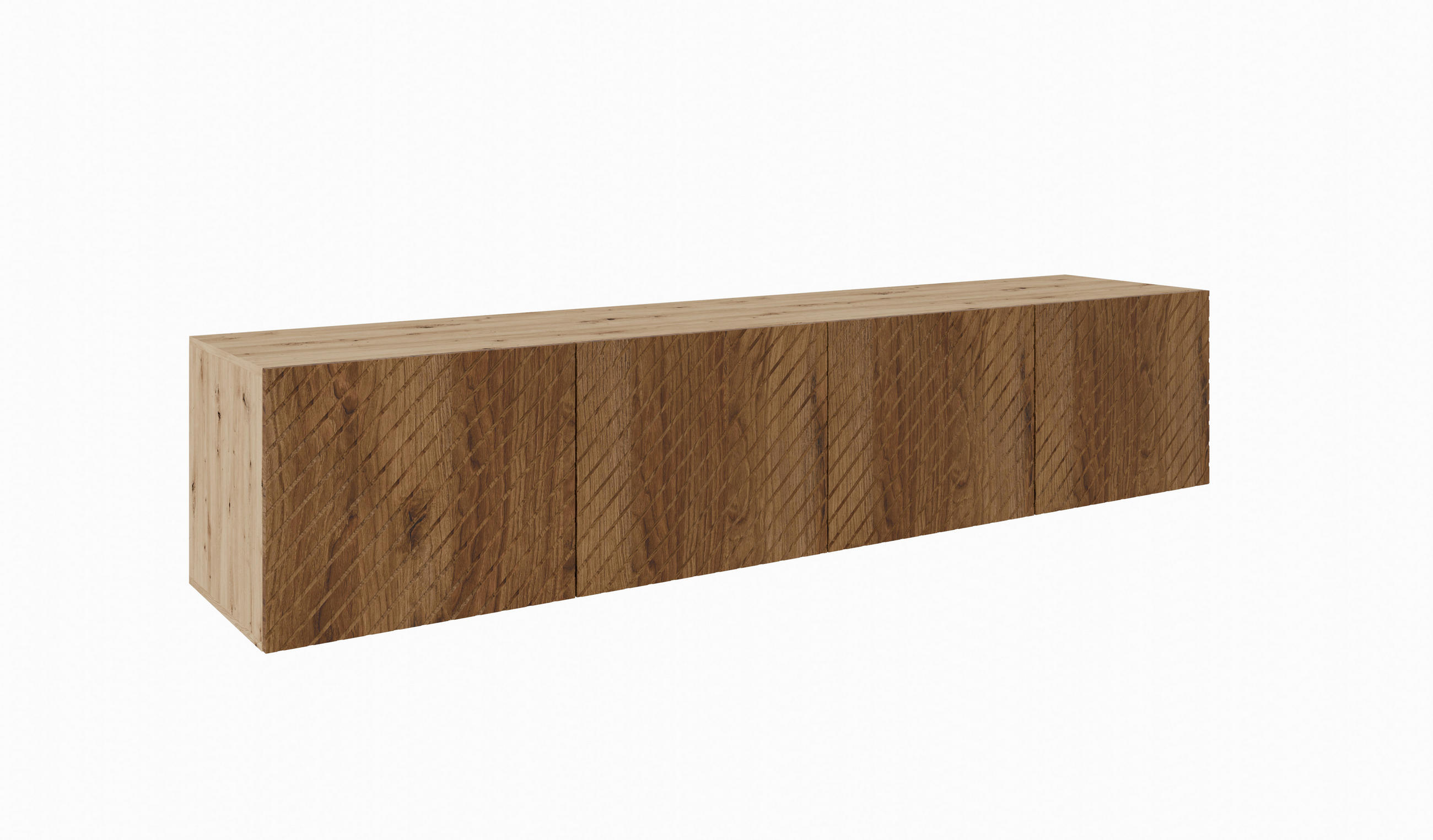 Meblini Tv-Schrank Eiche Artisan, Wildeiche 200x41x40 cm