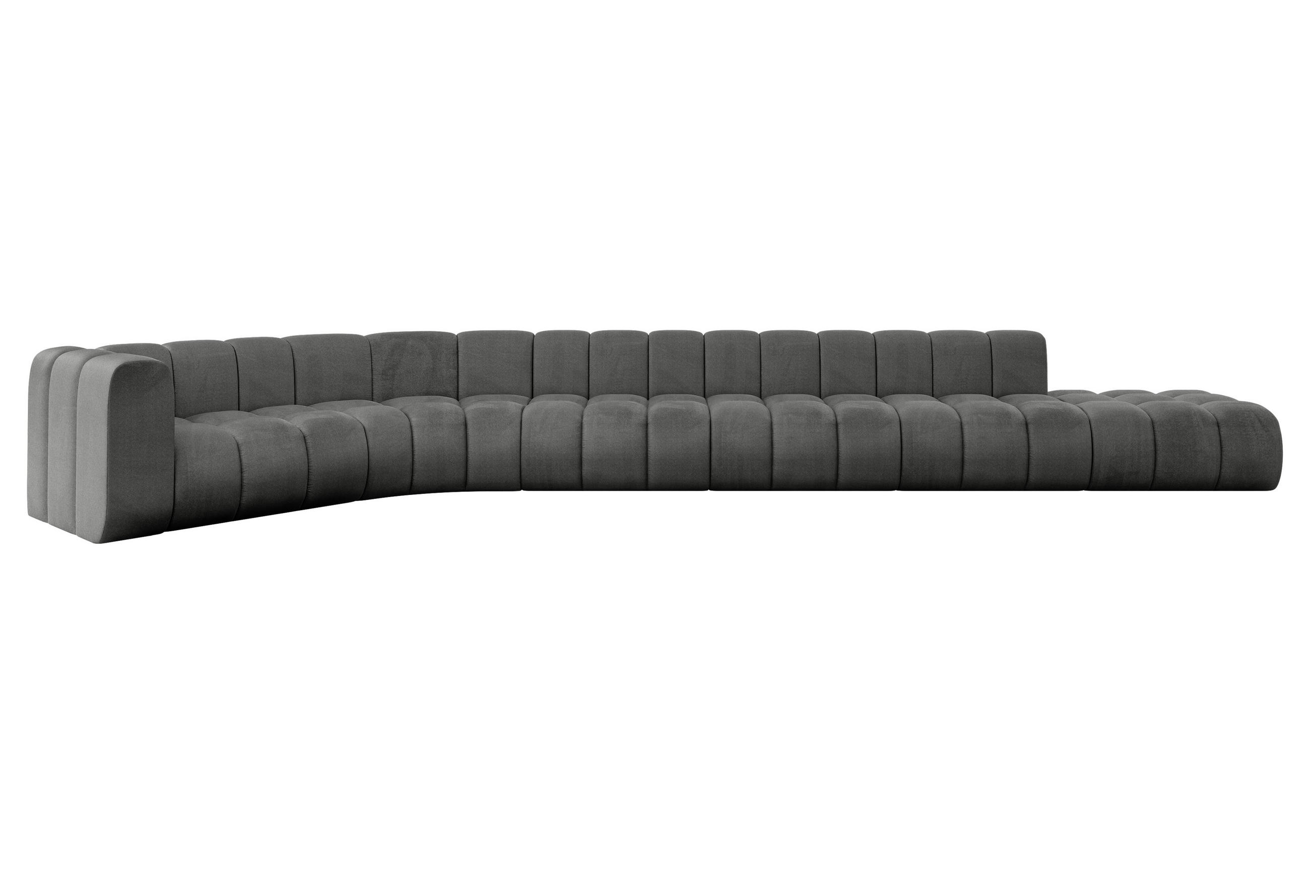 ECKSOFA modulares Sofa Tilmo-L3 - 581x194x70 cm Dunkelgrau - Dunkelgrau, Holzwerkstoff/Textil (581/194cm) - ALTDECOR