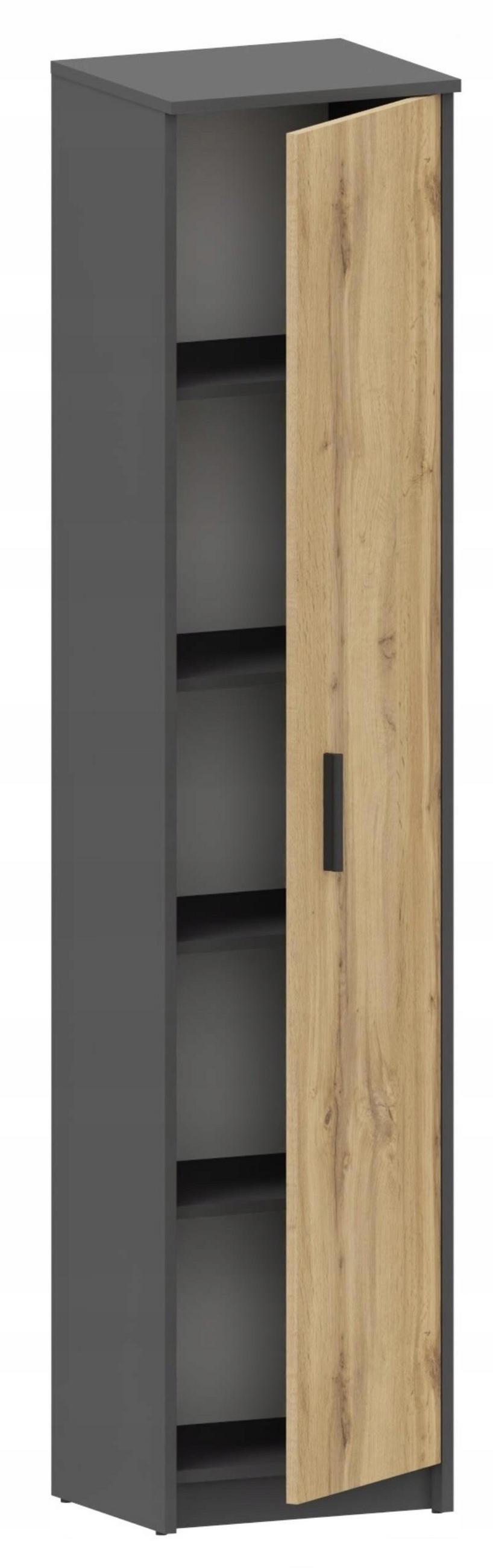 HOCHREGAL BODO R40Z Anthrazit-Wotan Eiche 40/35/182 cm - Anthrazit/Eiche Wotan, Holzwerkstoff (40/182/35cm) - Matkam Möbel