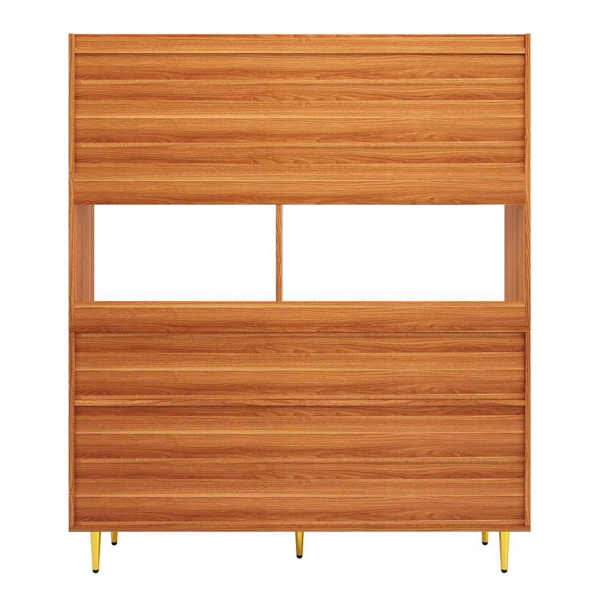 HOCHSCHRANK aus MDF in Walnussbraun mit Changhong-Glastür und Weinregal, 145/39/171 cm, Walnussbraun - Walnussfarben, Holzwerkstoff (39/171/145cm) - Redom