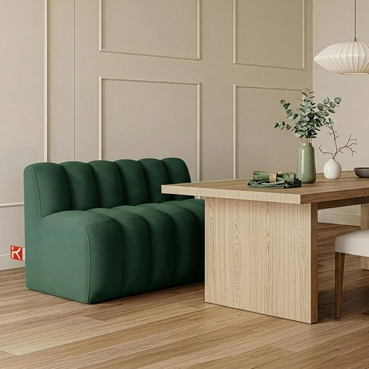 ESSZIMMERBANK CORDA, Dunkelgrün - Dunkelgrün, Holz/Holzwerkstoff (123/78/71cm) - KONSIMO®