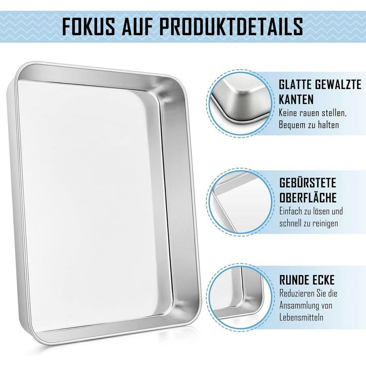 BACKBLECH Edelstahl 31,8 x 24,8 x 5 cm - Silberfarben, Metall (24.7/5/31.5cm)