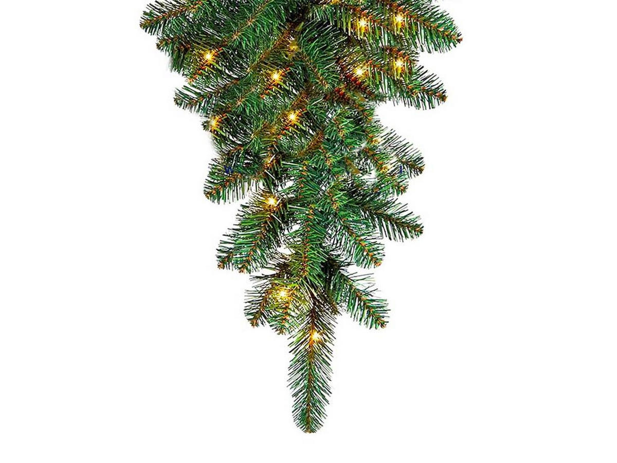 LAALU HÄNGENDER WEIHNACHTSBAUM künstlich Sirius 120cm mit LED Beleuchtung, Tannenbaum Christbaum Kunstbaum Dekobaum mit Metallständer - Grün, Kunststoff (120cm) - LAALU