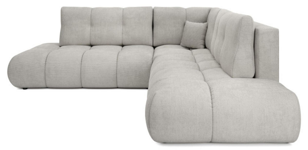 ECKSOFA Hellgrau SOHI Flow 16 Ausziehbar Mit Schlaffunktion - Hellgrau/Grau, Textil (266.5/266.5cm) - Sepro Meble