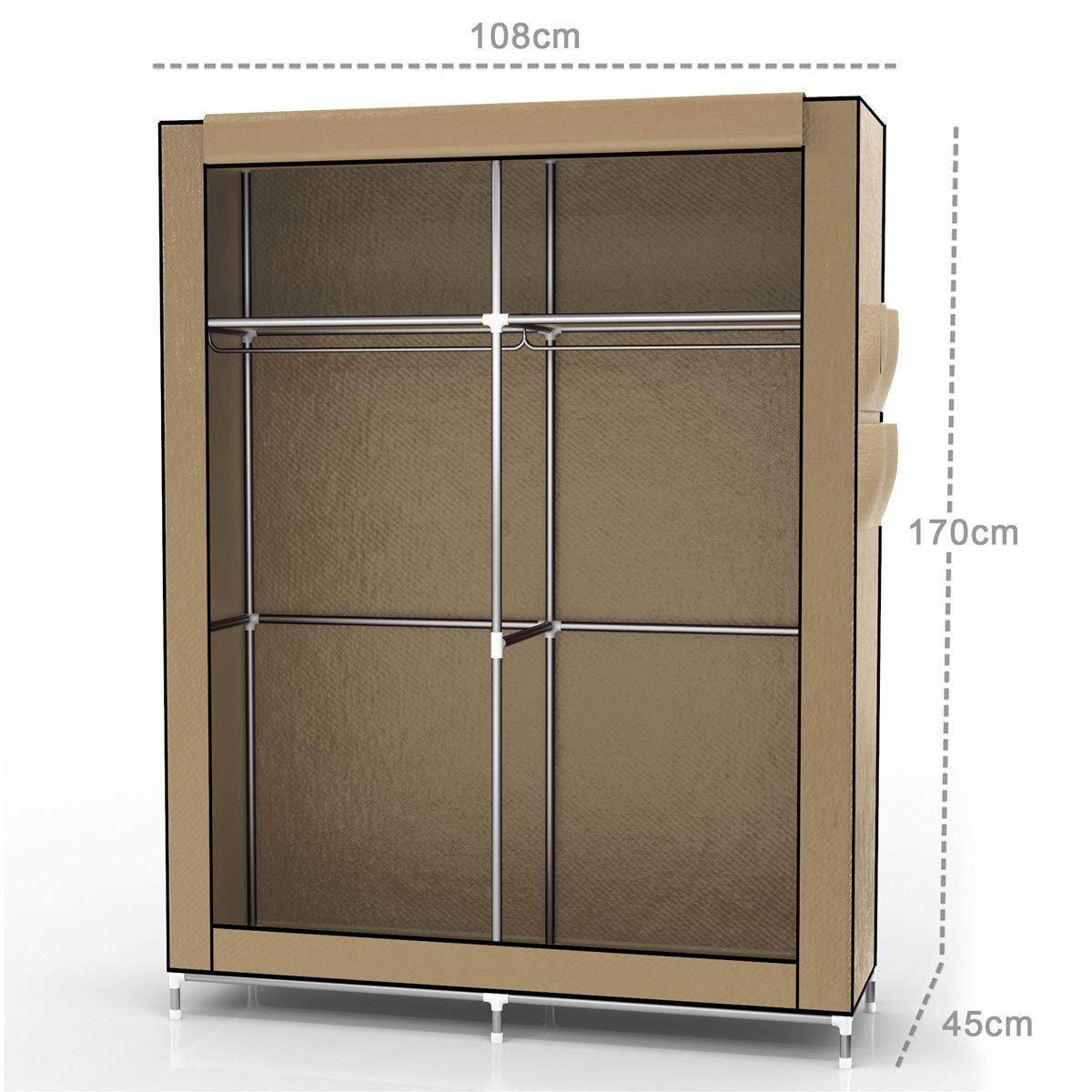 STOFFSCHRANK - Beige, Textil (108/170/45cm) - Intirilife