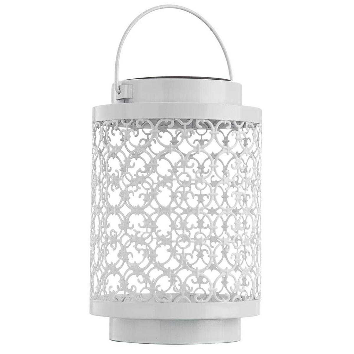LED AUSSENLEUCHTE Metall Weiß Orientalisch 4er Set - Weiß, Metall (13/18/13cm) - Nowa