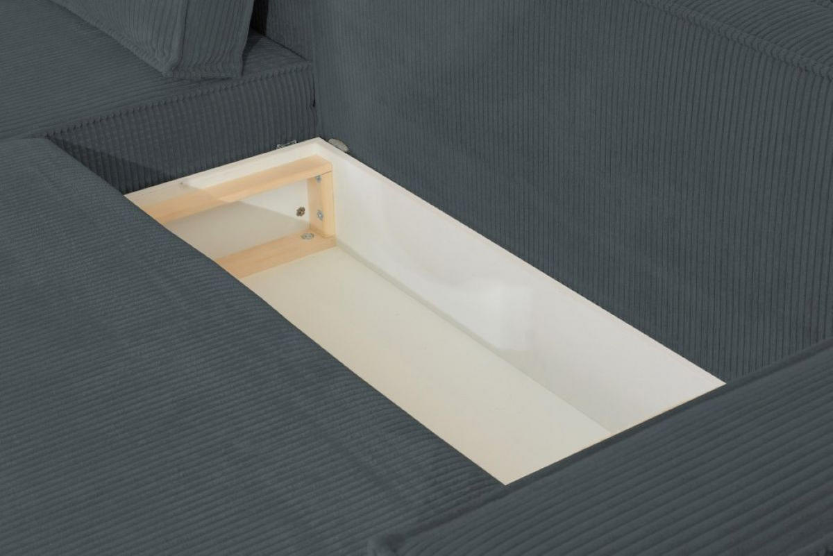 ECKSOFA Passio L-Form mit Schlaffunktion und Bettkasten 275 cm dunkelgrau - Dunkelgrau, Kunststoff (275/190cm) - Margaret Hadas24