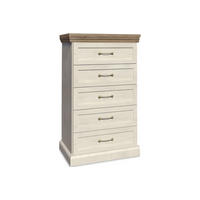 KOMMODE ARVEN mit Schubladen und Türen, Cremeweiß - Eichefarben/Creme, Holz (57/98/45cm) - KONSIMO®