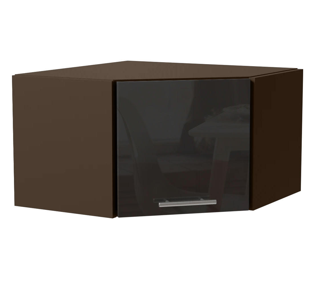 ECKHÄNGESCHRANK Essen W10/60/36 Graphit Hochglanz / Lava Matt 60 / 60 / 36cm - Dunkelgrau/Graphitfarben, Holz/Holzwerkstoff (60/36/60cm) - Feldmann-Wohnen