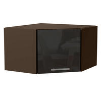 ECKHÄNGESCHRANK Essen W10/60/36 Graphit Hochglanz / Lava Matt 60 / 60 / 36cm - Dunkelgrau/Graphitfarben, Holz/Holzwerkstoff (60/36/60cm) - Feldmann-Wohnen