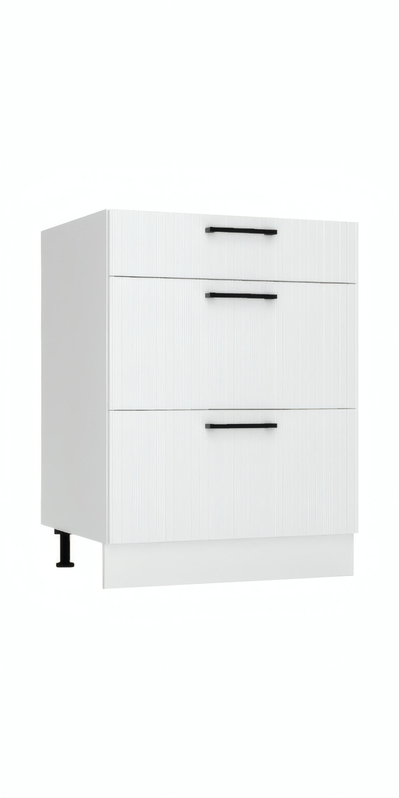 UNTERSCHRANK D60S3 - KENDRO - 3 Schubladen für effiziente Organisation - Weiß, Holz/Metall (60/82/52.4cm) - ROYAL24_MARKT