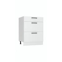 UNTERSCHRANK D60S3 - KENDRO - 3 Schubladen für effiziente Organisation - Weiß, Holz/Metall (60/82/52.4cm) - ROYAL24_MARKT