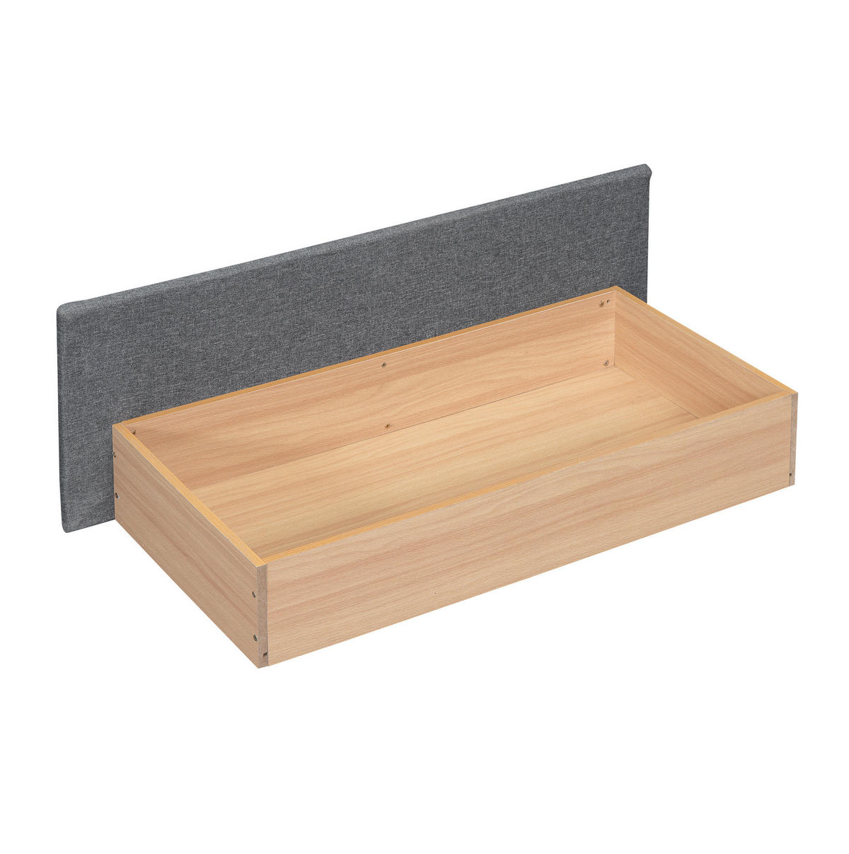 POLSTERBETT mit LED, USB und 2 Schubladen 140x200 cm Leinen Grau - Grau, Holz (140/200cm) - Meubliv