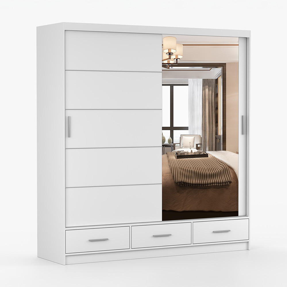KLEIDERSCHRANK Florence 203 cm, 203/218/61, 2-türig, weiß - Weiß, Holzwerkstoff (150/218/61cm) - imoebel24