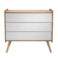 KOMMODE 3 Schubladen L100 cm - Vintage - Weiß, Holzwerkstoff (58.5/90/100cm) - Calicosy