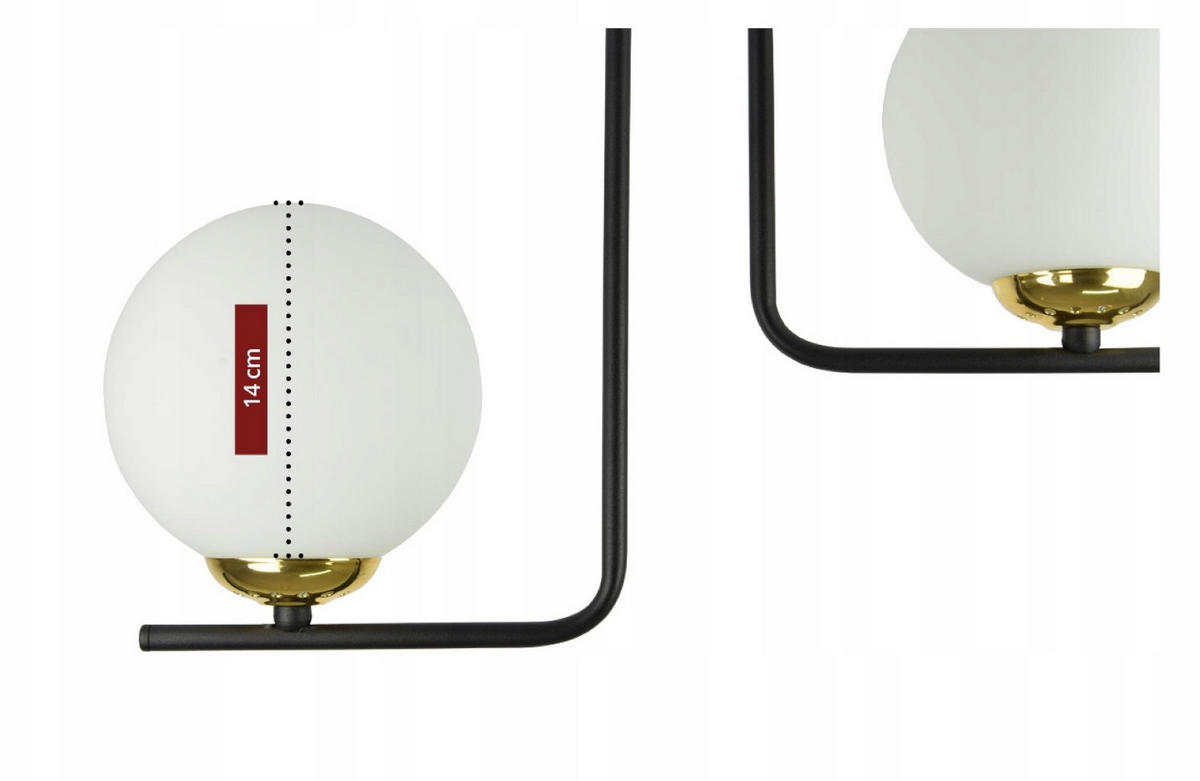 DECKENLEUCHTE Milano Glas - Goldfarben/Schwarz, Glas/Metall (14/45/36cm) - kiki design