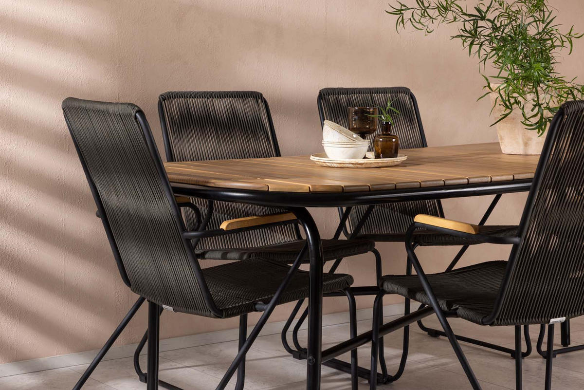 GARTENSET schwarz - Schwarz, Holzwerkstoff - ebuy24
