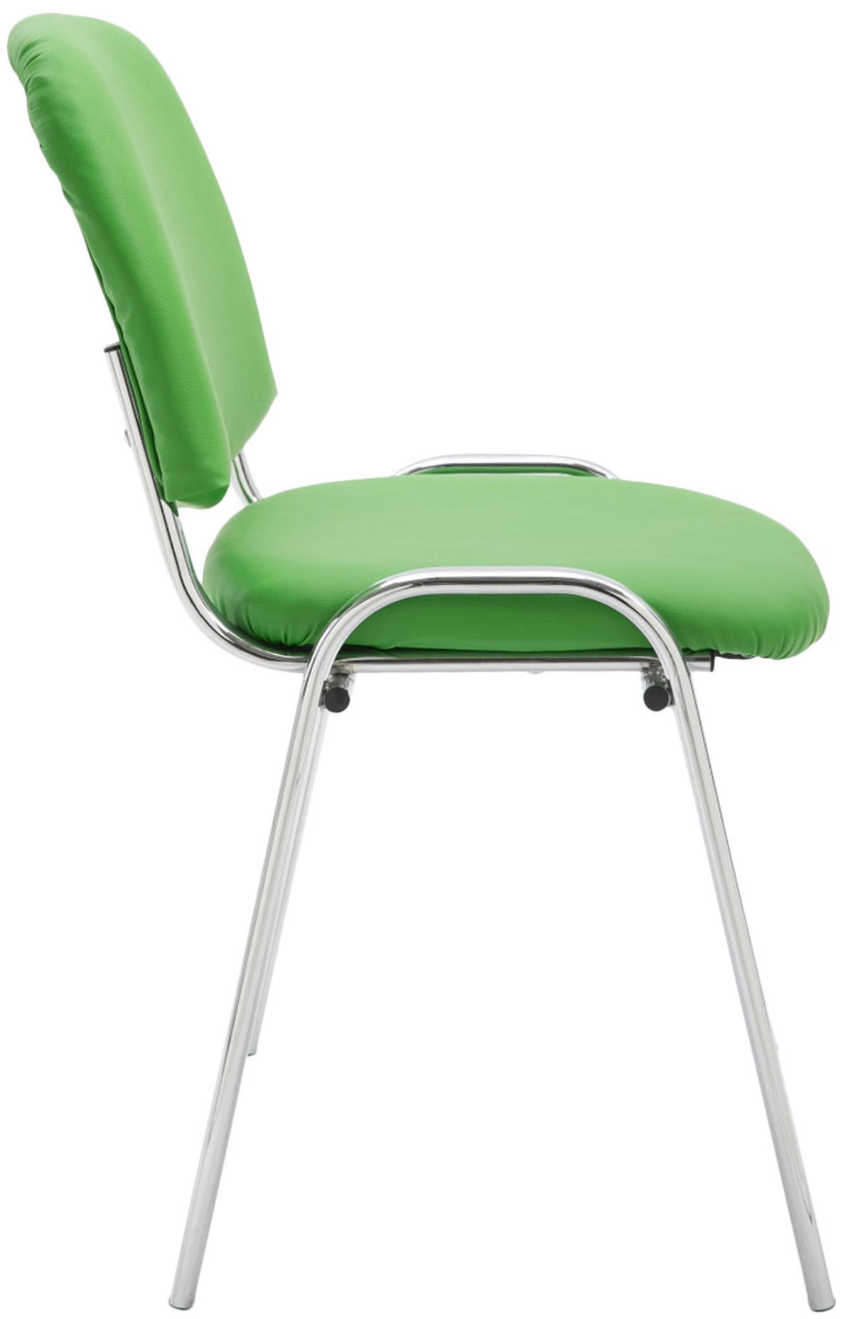 BESUCHERSTUHL Lederlook grün - Chromfarben/Grün, Textil/Metall (54/79/48cm) - CLP
