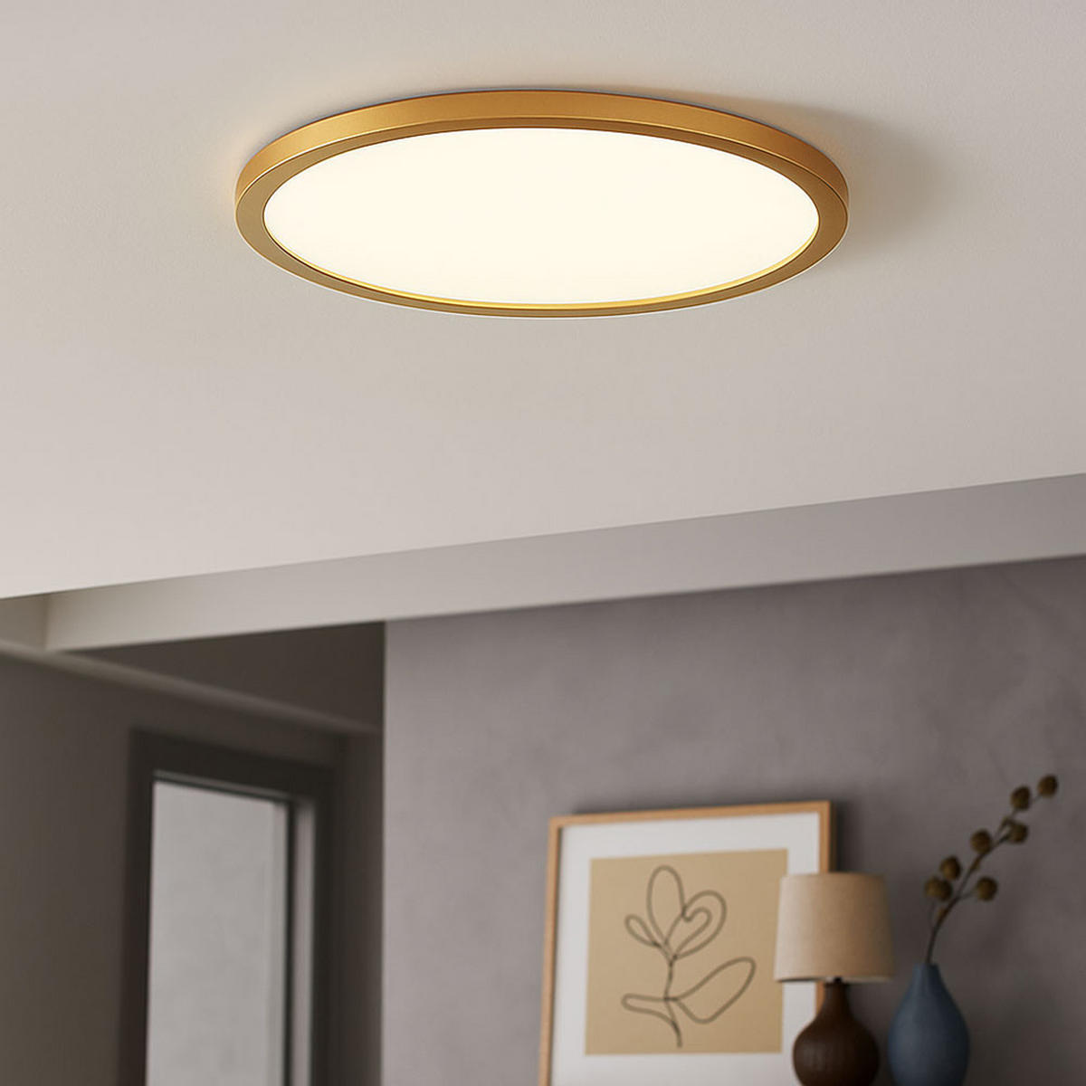 LED DECKENLEUCHTE Opal Weiß - Weiß, Kunststoff (29.4/29.4/2.5cm) - Globo Lighting